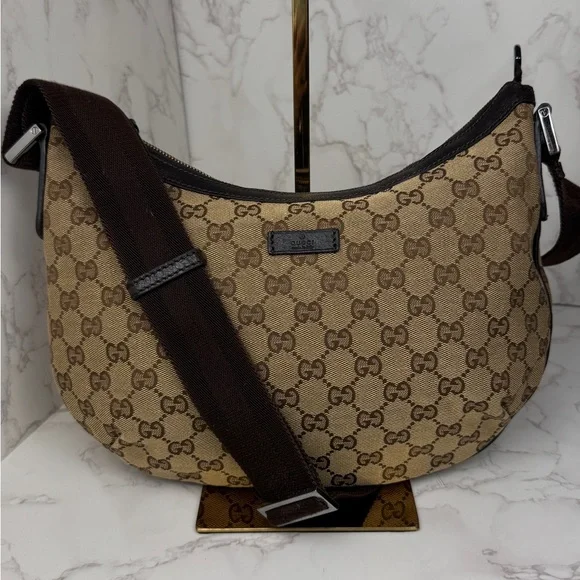 Gucci HalfMoon Brown Crossbody Bag - Picture 2 of 16